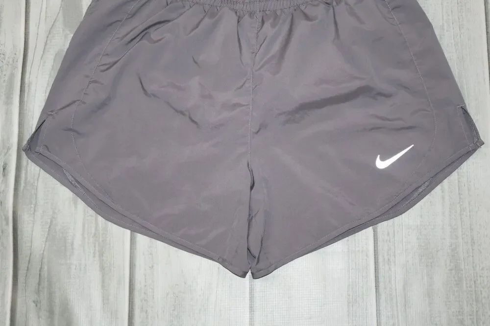 Nike Tempo Dri FIT Running Fitness Shorts Brief Lined Gray/White Women's Medium - Picture 3 of 8